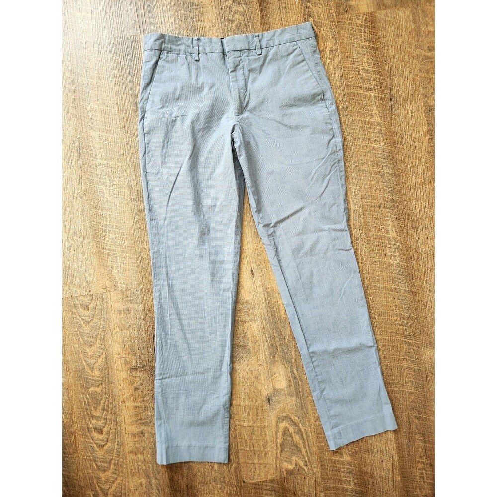 Mens 30x32 Express extra skinny stretch blue patterned dress pants